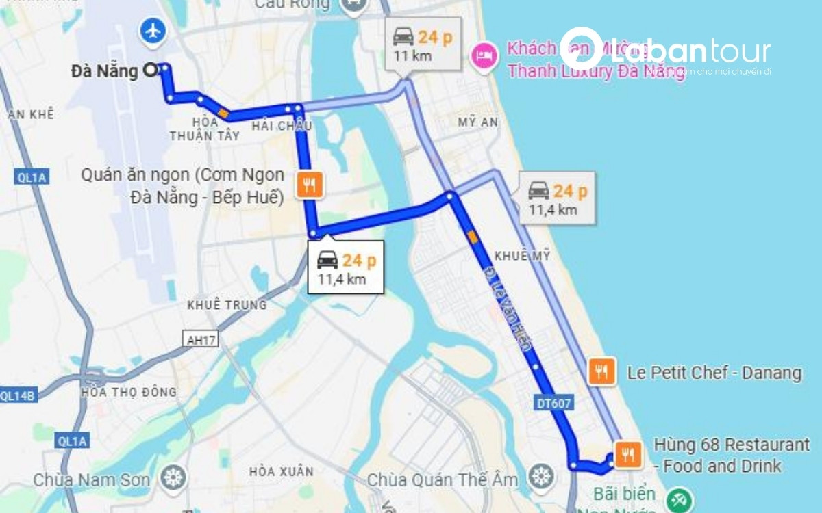 Hướng dẫn di chuyển đến Chùa Linh Ứng Non Nước Đà Nẵng