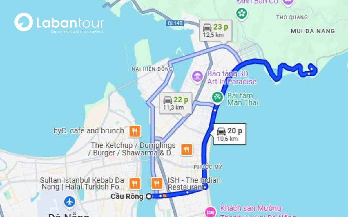 Hướng dẫn di chuyển đến Chùa Linh Ứng Bãi Bụt Đà Nẵng