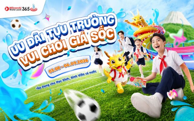 Săn vé Mikazuki Water Park 365 giá ưu đãi sốc mùa tựu trường 2026